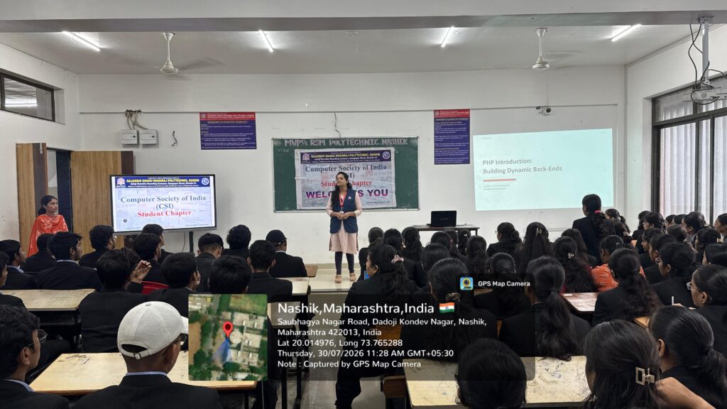 MVP’s Rajarshi Shahu Maharaj Polytechnic, Nashik, Department of Information Technology successfully organized a Skill Development Program on “Introduction to PHP Development” on 30th July 2026 for Second Year Information Technology students.