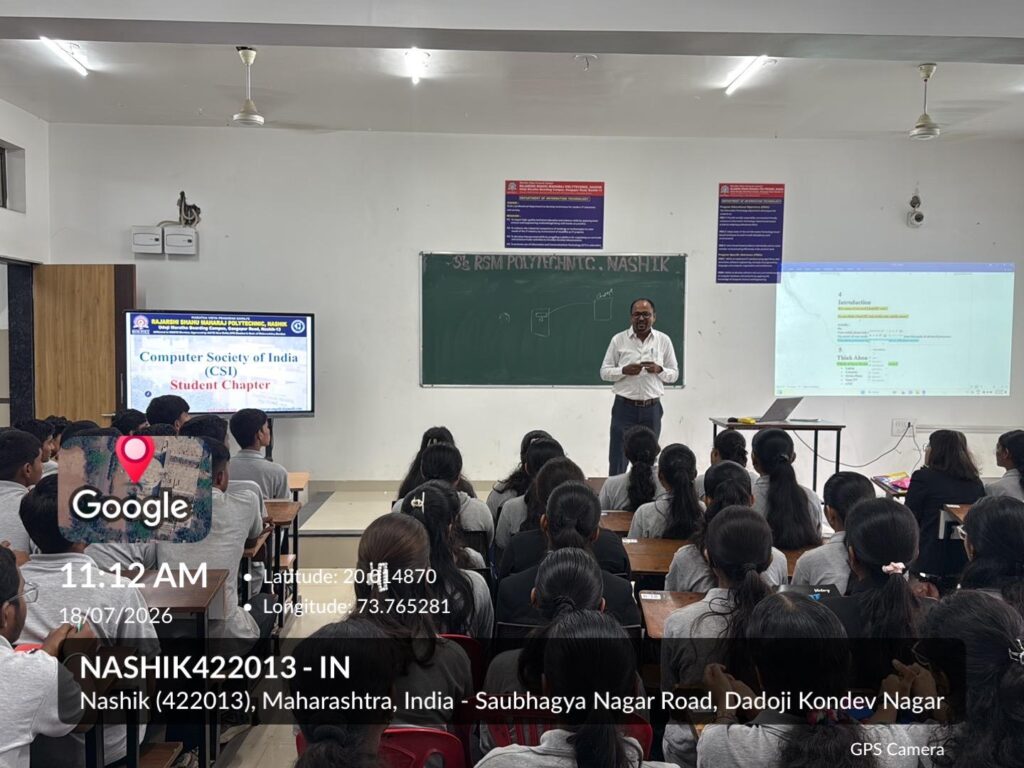 MVPS’s Rajarshi Shahu Maharaj Polytechnic, Nashik has organized a Guest Lecture on “Microprocessors in the Era of AI, Cloud & IoT” for the Second Year Information Technology students on 18th July 2026.